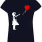 Bambina Banksy 3500 Lady T-Shirt Donna 100% Cotone Pettinato JK STREET STYLE