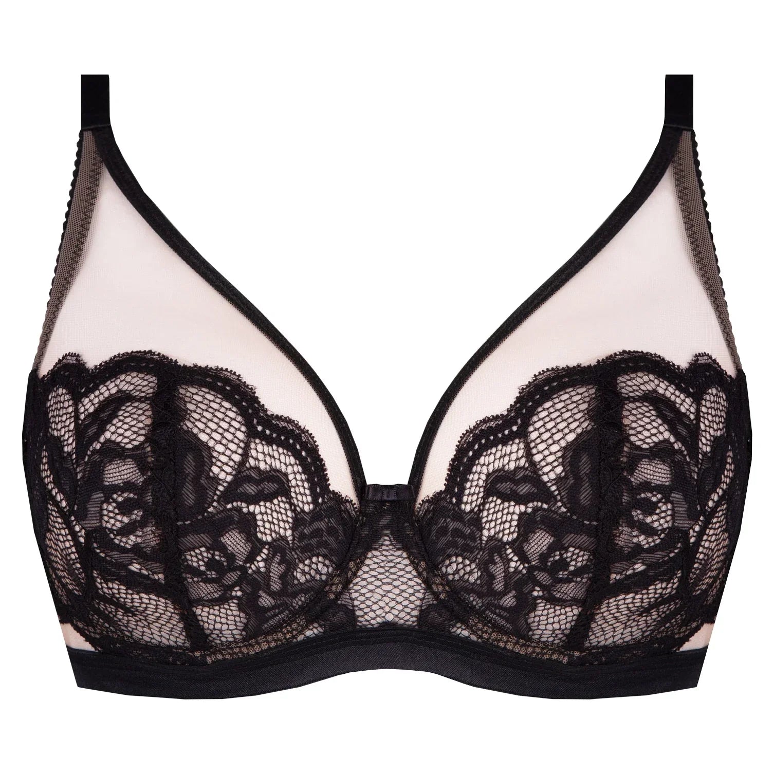 Sheer Mesh Lace Plunge Bra Carmella - STREET STYLE
