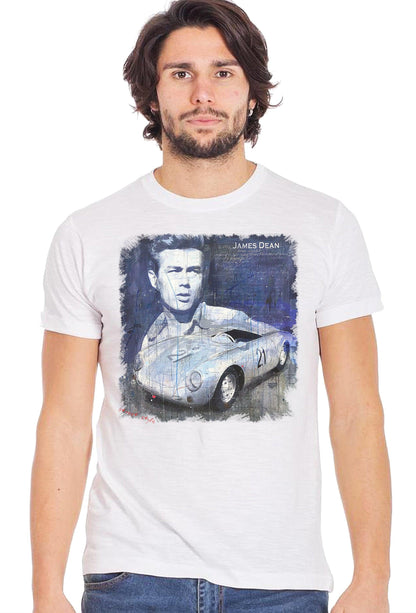 Blu James Dean design Attore Soggetto Art. 11002-2  T-Shirt Urban Men Uomo 100% Cotone Fiammato BS STREET STYLE