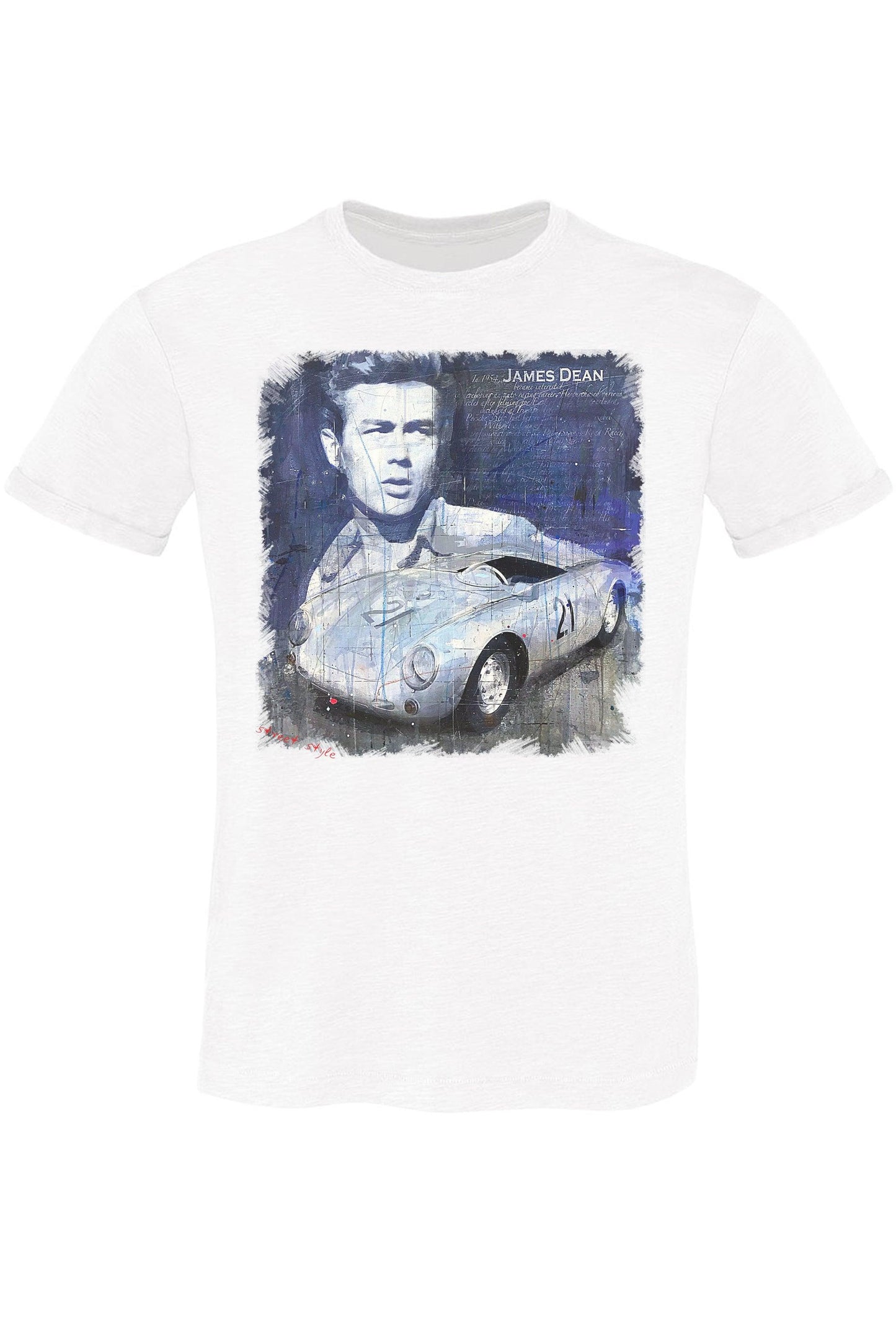 Blu James Dean design Attore Soggetto Art. 11002-2  T-Shirt Urban Men Uomo 100% Cotone Fiammato BS STREET STYLE