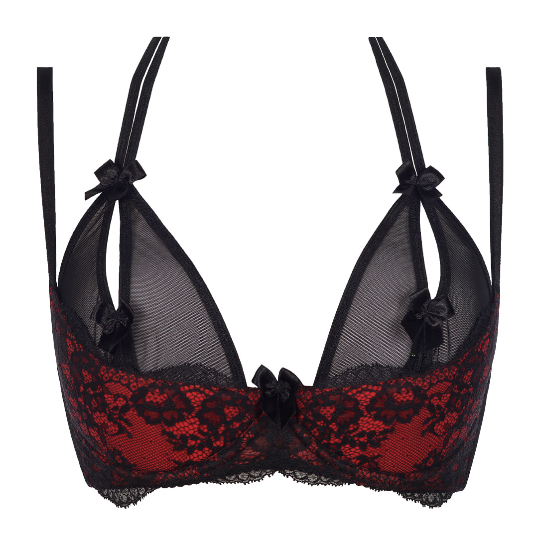 Axami Tamarillo Sorbet Sheer Peek-a-Boo Bra-4