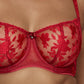 Sexy Sheer Lace Balconette Bra Tango Red - STREET STYLE