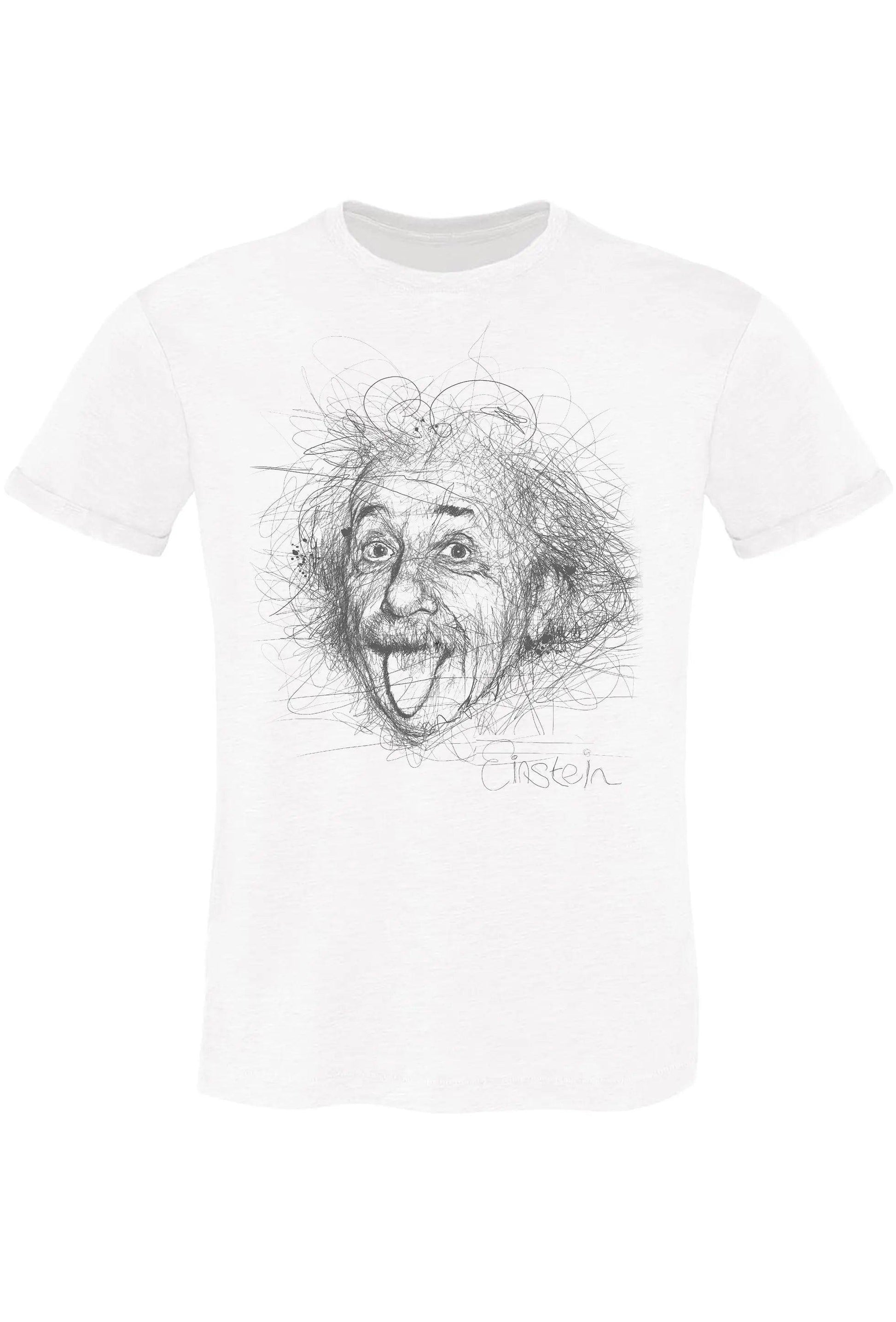 Einstein Stilizzato 18-55 T-Shirt Urban Men Uomo 100% Cotone Fiammato STREET STYLE