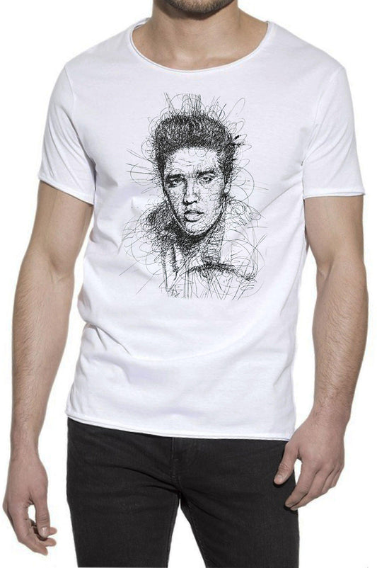 Elvis Presley Stilizzato Art.18-48 Urban Slub Men Uomo Fashion 100% Cotone Fiammato JK STREET STYLE