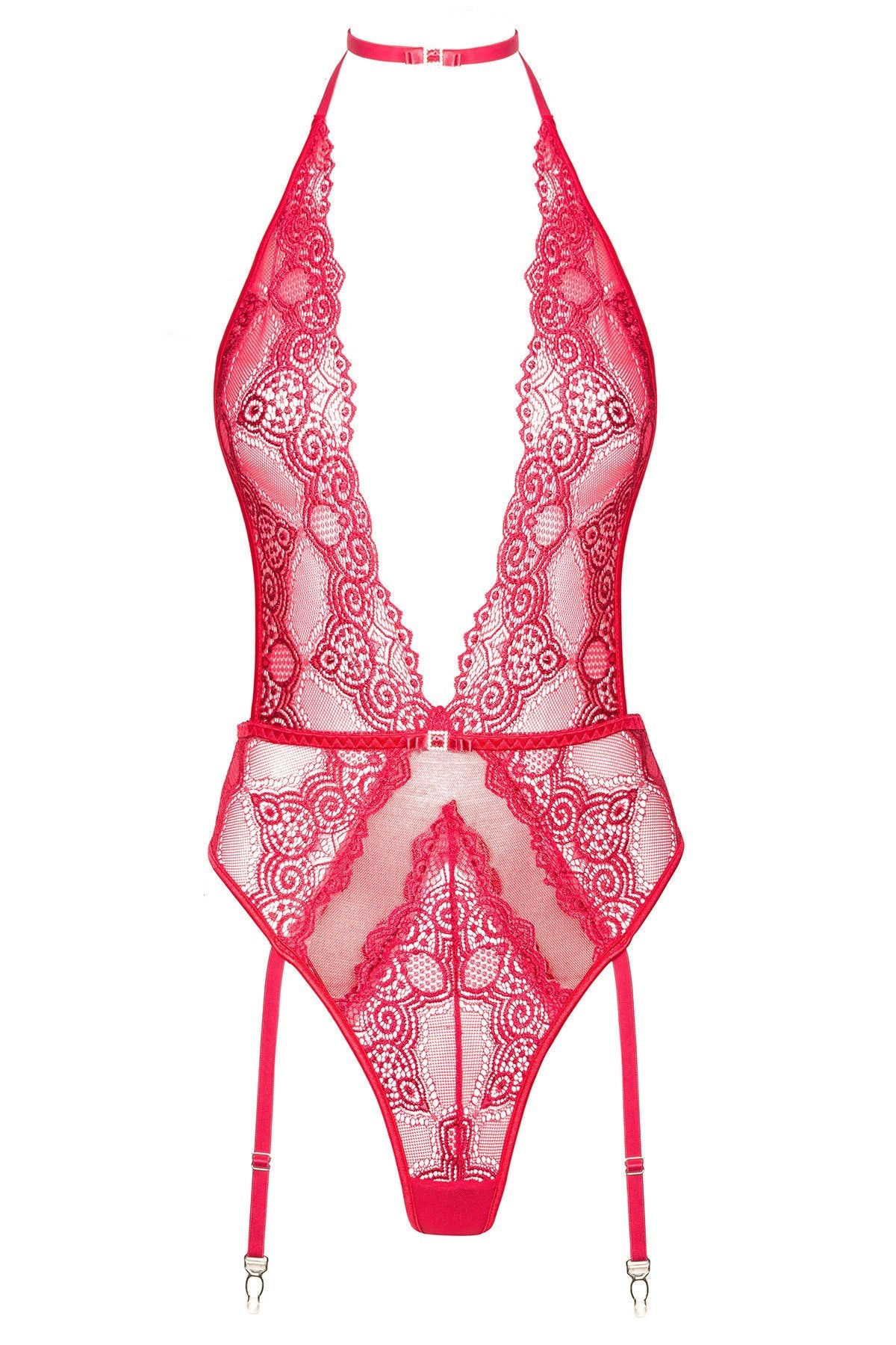 Deep Cleavage Backless Lace Teddy Beauty Night Adelaide-3