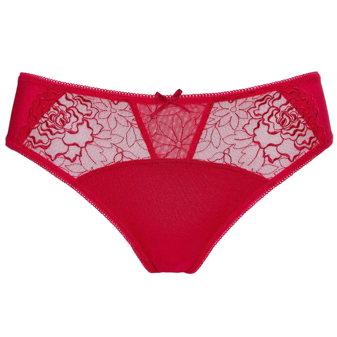 Semi Sheer Low Rise Bikini Panty Gorteks Pamela Red - STREET STYLE