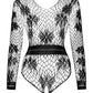Sexy Long Sleeve Fishnet Bodysuit Regina Black-3