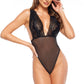 Sexy Deep Cleavage Lace Bodysuit Veronica Black-0