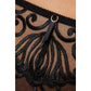 Sheer Thong Panty Gorteks Fiore Black - STREET STYLE