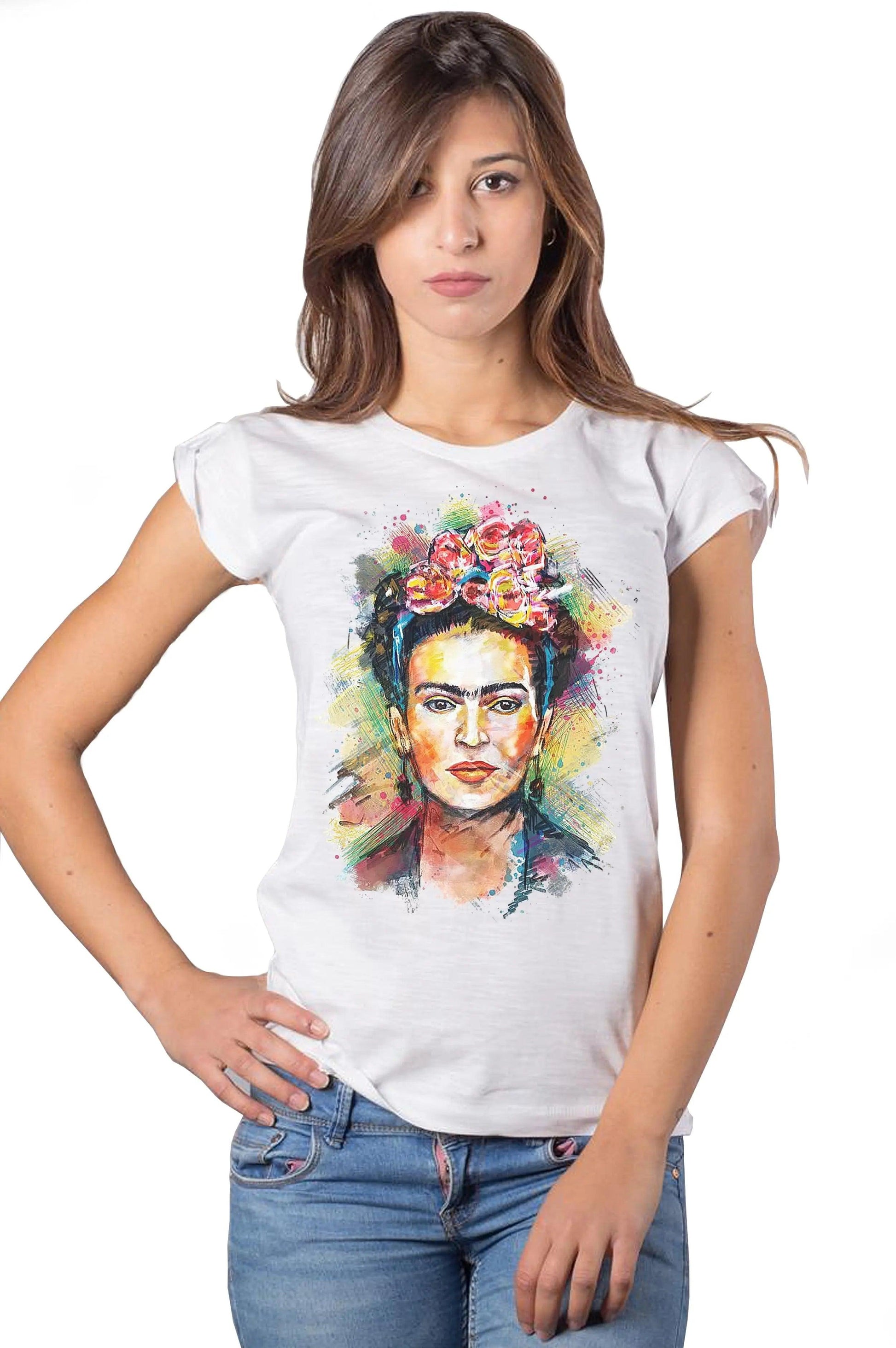 Frida Kahlo 18-20-35 Moda Urban Slub Lady Donna 100% Cotone Fiammato STREET STYLE