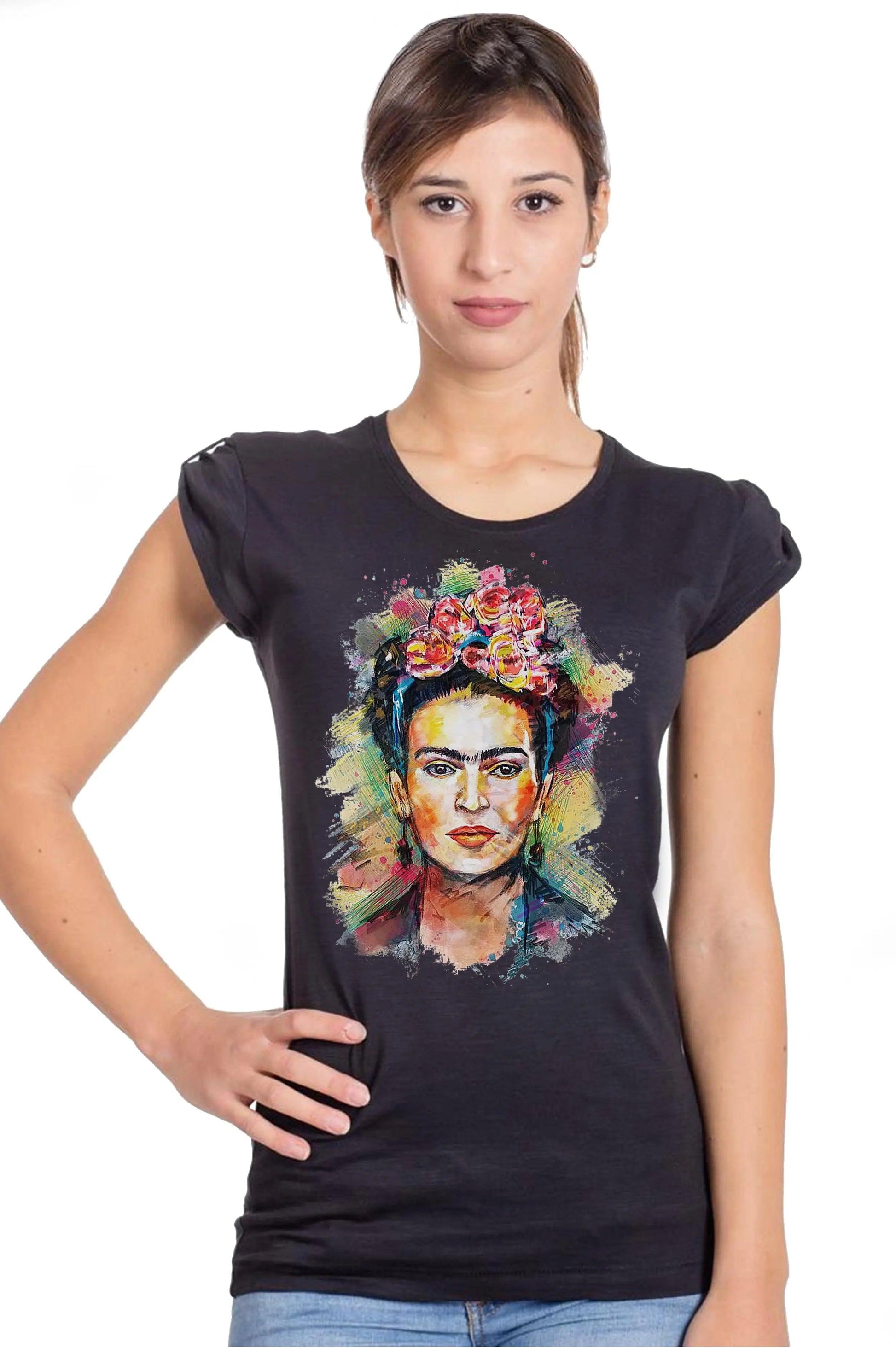 Frida Kahlo 18-20-35 Moda Urban Slub Lady Donna 100% Cotone Fiammato STREET STYLE