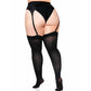 LEG AVENUE - CALZANTE IN NYLON NERO CON FIOCCO NERO TAGLIA UNICA-0