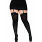 LEG AVENUE - CALZANTE IN NYLON NERO CON FIOCCO NERO TAGLIA UNICA-1