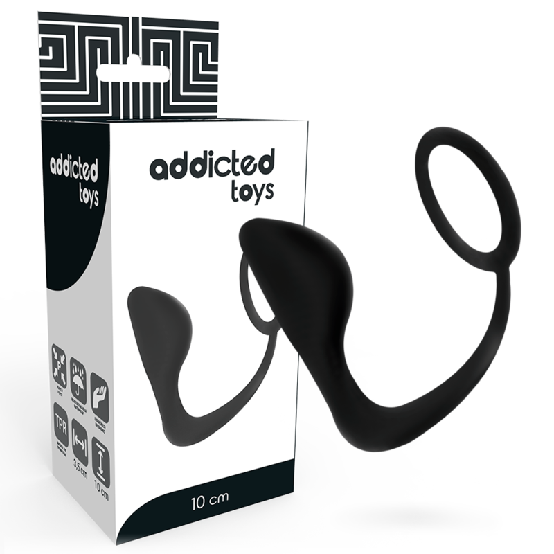 ADDICTED TOYS - PLUG ANALE CON ANELLO PENE NERO-0