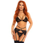 LEG AVENUE - SET TRE PEZZI PIZZI FLOREALI S-1