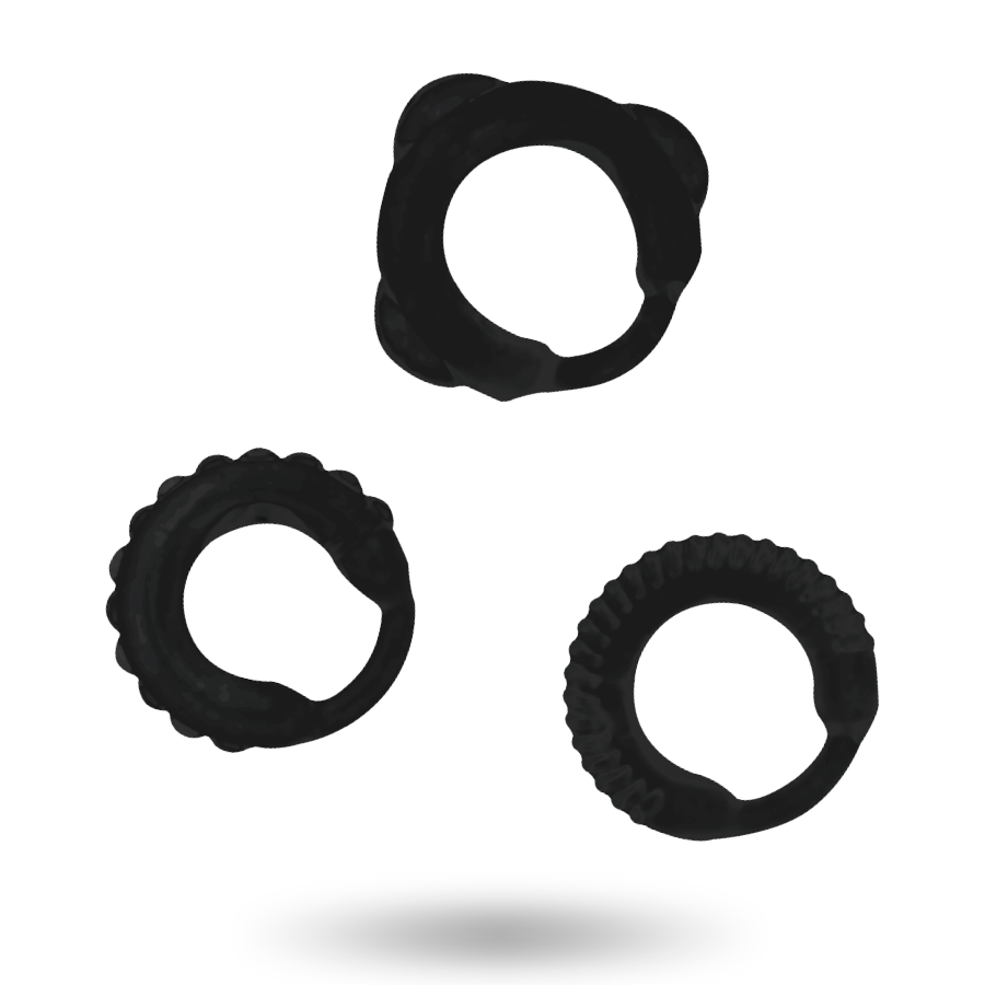 ADDICTED TOYS - SET C-RING NERO-1