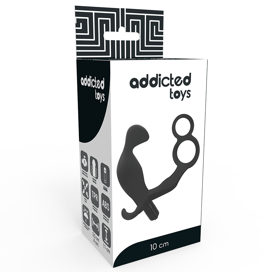 ADDICTED TOYS - PLUG ANALE CON DOPPIO ANELLO PER PENE E TESTICOLI NERI-3