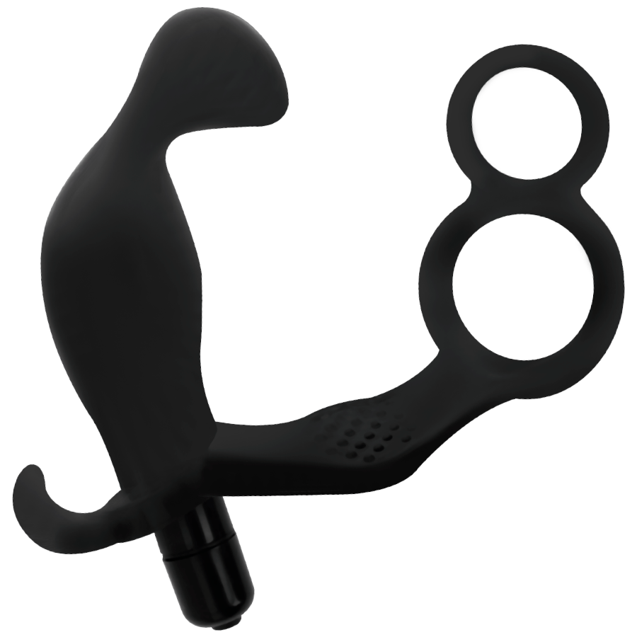 ADDICTED TOYS - PLUG ANALE CON DOPPIO ANELLO PER PENE E TESTICOLI NERI-2