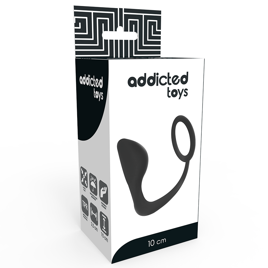 ADDICTED TOYS - PLUG ANALE CON ANELLO PENE NERO-3