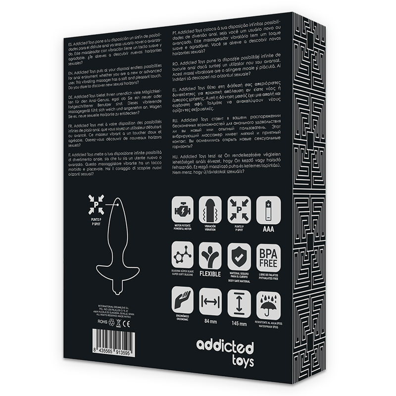 ADDICTED TOYS - MASSAGER PLUG ANALE CON VIBRAZIONE NERA-1
