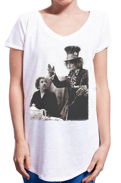 Johnny Depp e  Tim Burton 18-52 Urban Slub Lady Donna Cotone 100% Fiammato JK STREET STYLE