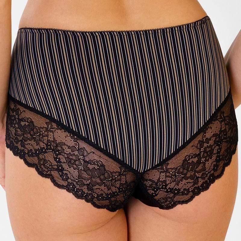Lace Trim Full Brief Panty Rosme Gold Line - STREET STYLE