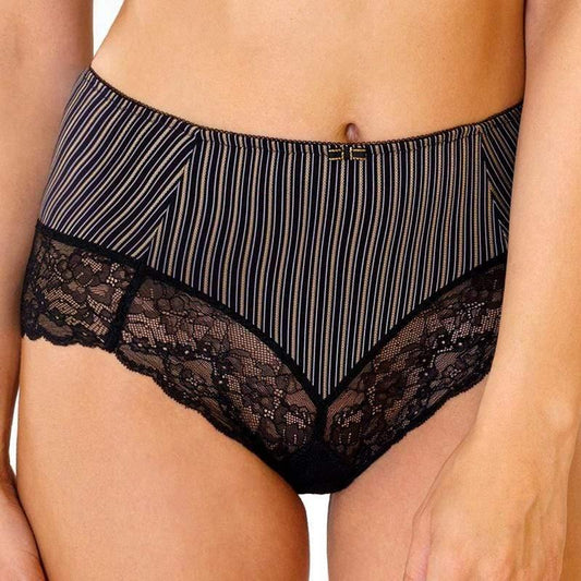 Lace Trim Full Brief Panty Rosme Gold Line - STREET STYLE