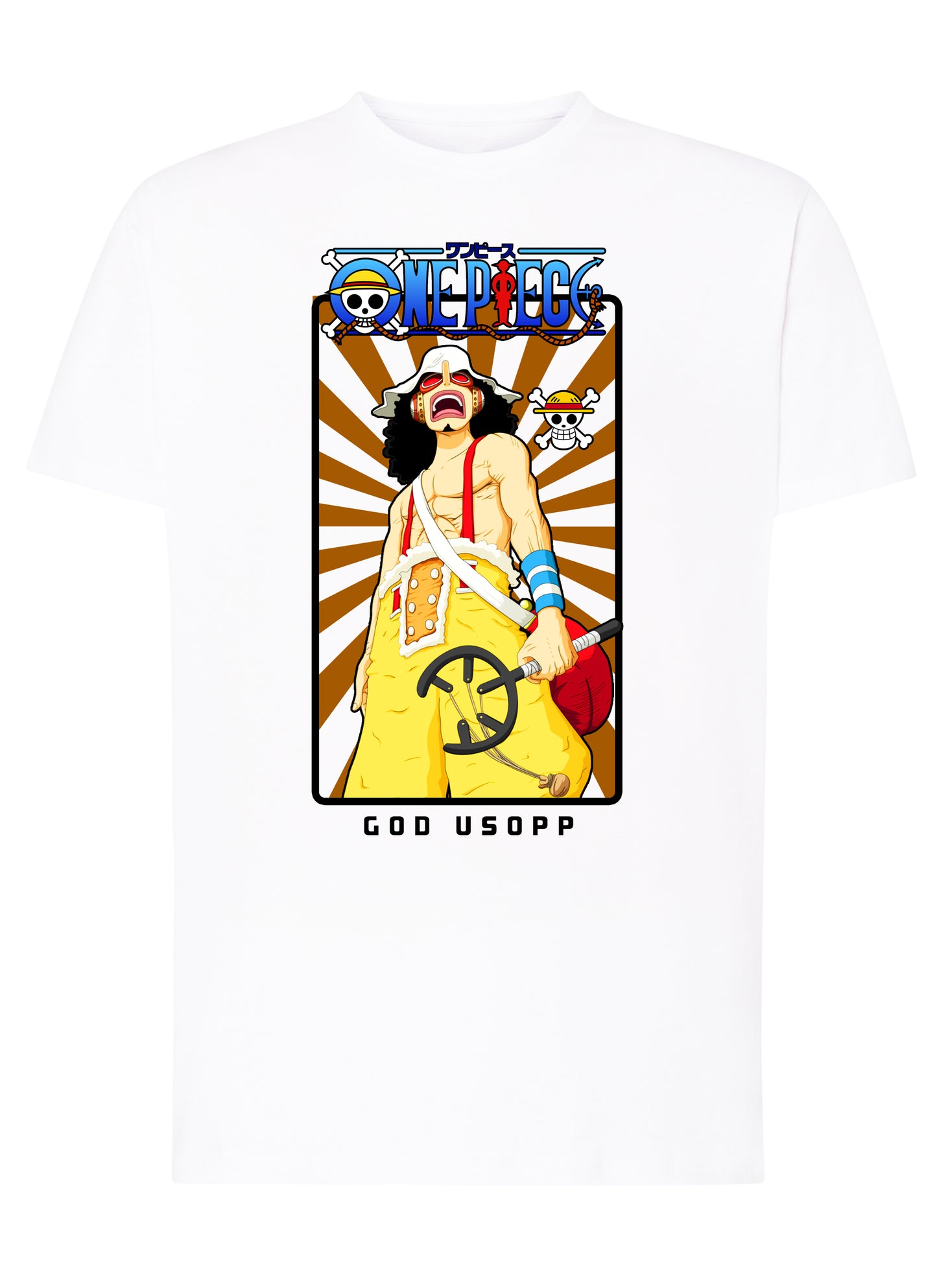 Of One Piece God Usopp Manga Anime Fumetti 6018-68 T-shirt Urban Men Uomo 100% Cotone Pettinato JK