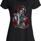 Miss Roses Tattoo Skull 9061 Urban Slub Lady Donna Cotone 100% Fiammato JK STREET STYLE