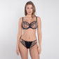 Sheer Mesh Embroidered Full Figure Bra Perla Black-4