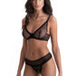 Sheer Bra & Crotchless String Panty Set Naughty Coquette - STREET STYLE