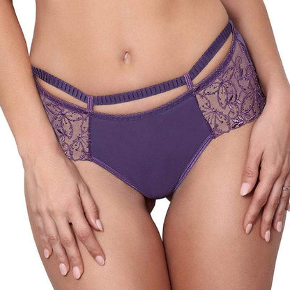 Sheer Lace Boyshort Panty Axami Miami Vibe Purple-0