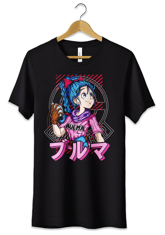 T-Shirt Maglietta Bulma Capsule Corp Dragon Ball Nera-0