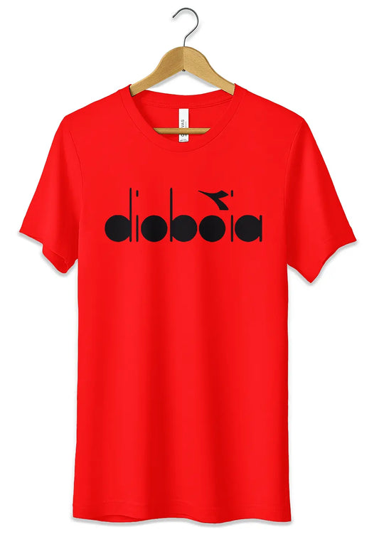T-Shirt Divertente Dioboia Maglietta Logo Fake Diadora-0