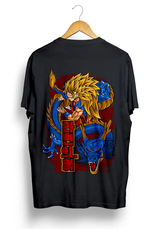 T-Shirt Goku Super Sayan 3 Maglietta Dragon Ball Nera-0