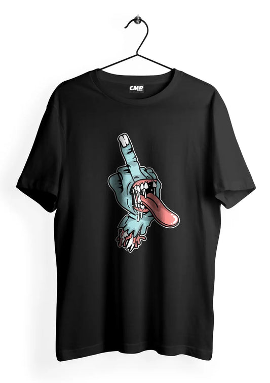 T-Shirt Dito Medio Zombie 100% Cotone Unisex-0