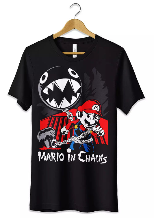 T-Shirt Maglietta Videogames Super Mario in Catene-0