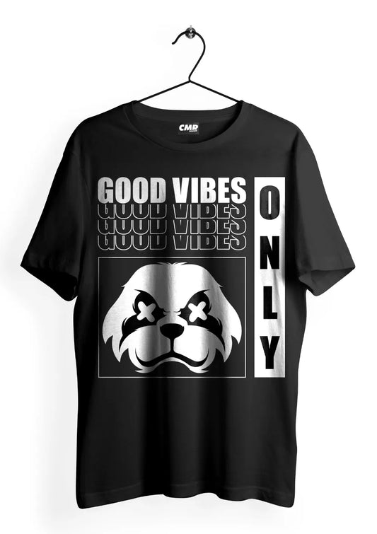 T-Shirt Maglietta Only Good Vibes Urban Oversize-0