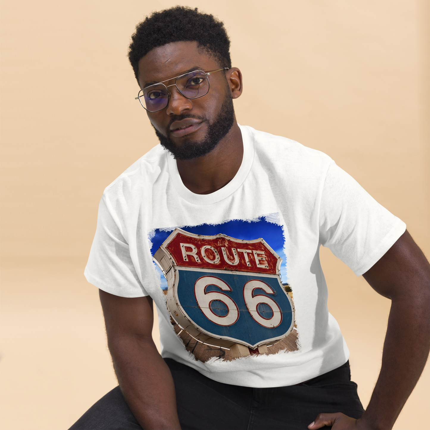 T-shirt Uomo Route 66 - Stampa Vintage Iconica Americana 12066-4
