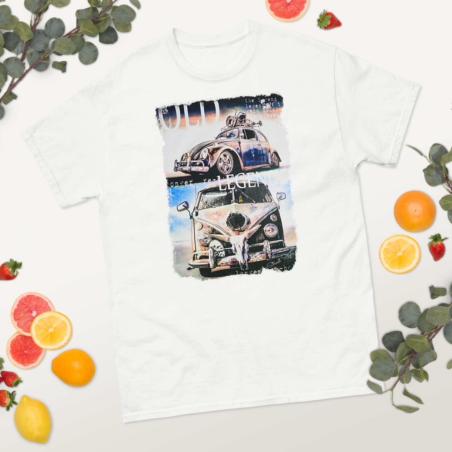 T-shirt Uomo 'Wild Legend' con Stampa Auto d'Epoca VW 10124