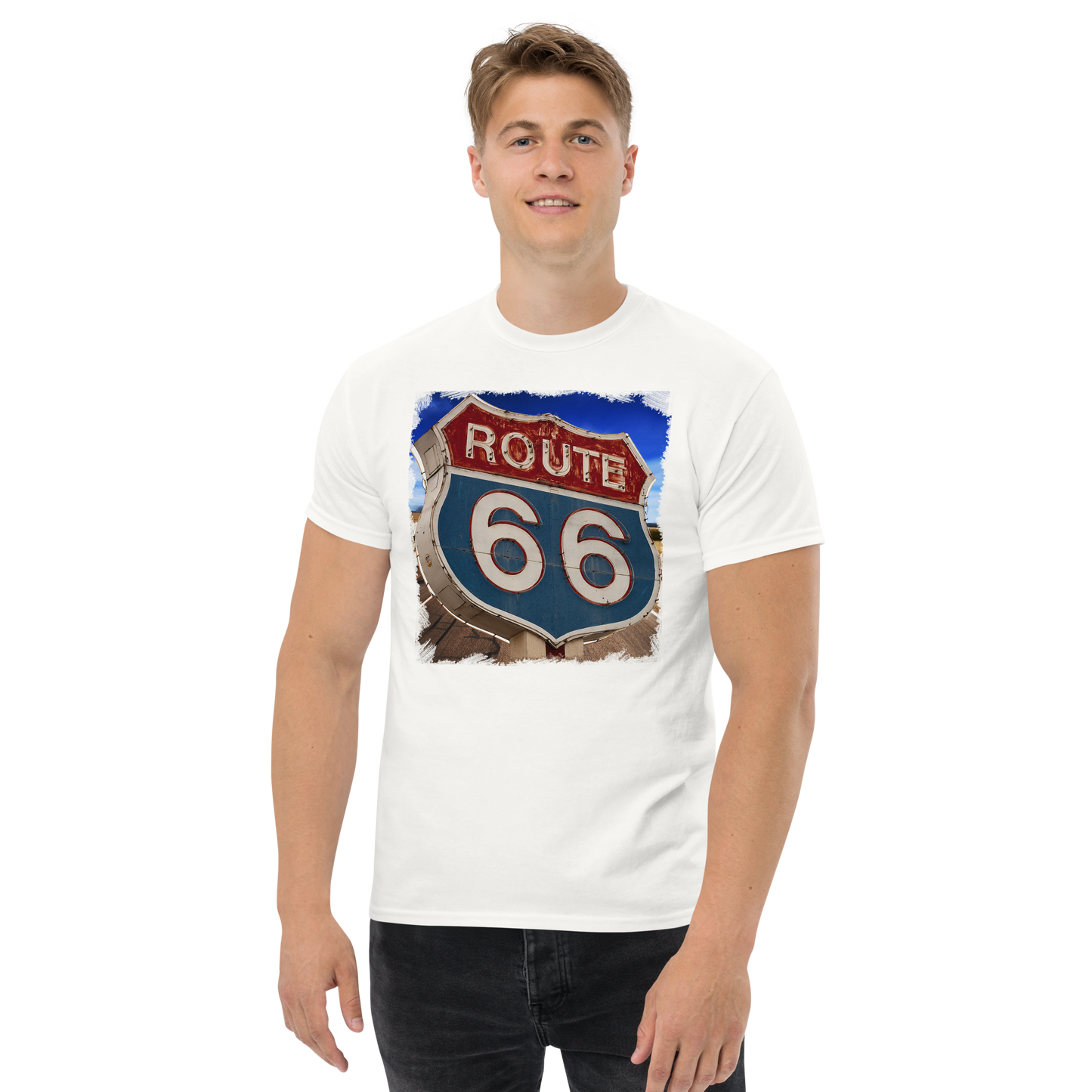 T-shirt Uomo Route 66 - Stampa Vintage Iconica Americana 12066-4