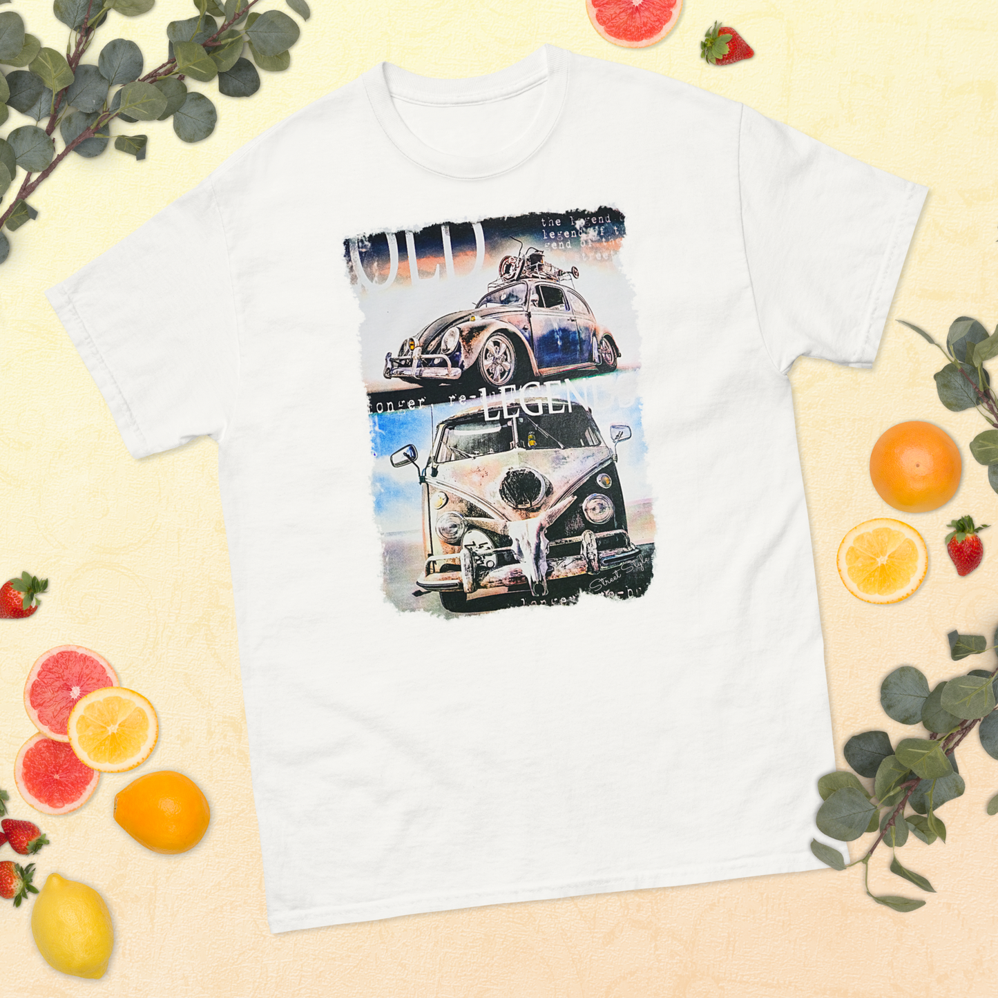 T-shirt Uomo 'Wild Legend' con Stampa Auto d'Epoca VW 10124