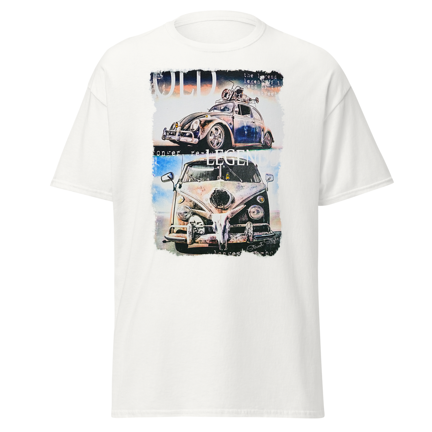 T-shirt Uomo 'Wild Legend' con Stampa Auto d'Epoca VW 10124
