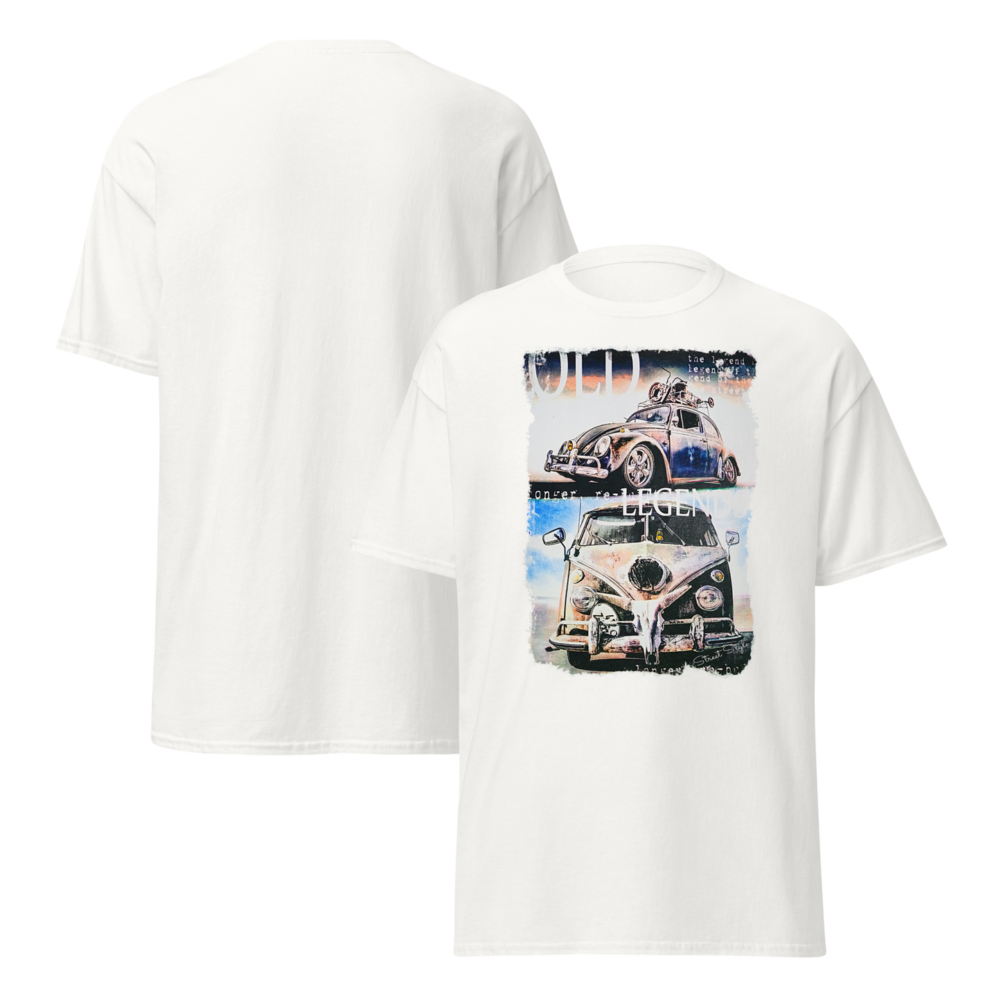 T-shirt Uomo 'Wild Legend' con Stampa Auto d'Epoca VW 10124