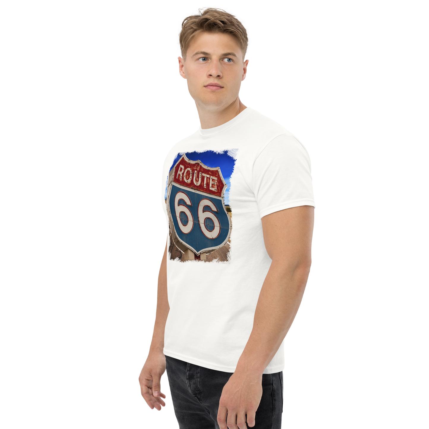 T-shirt Uomo Route 66 - Stampa Vintage Iconica Americana 12066-4