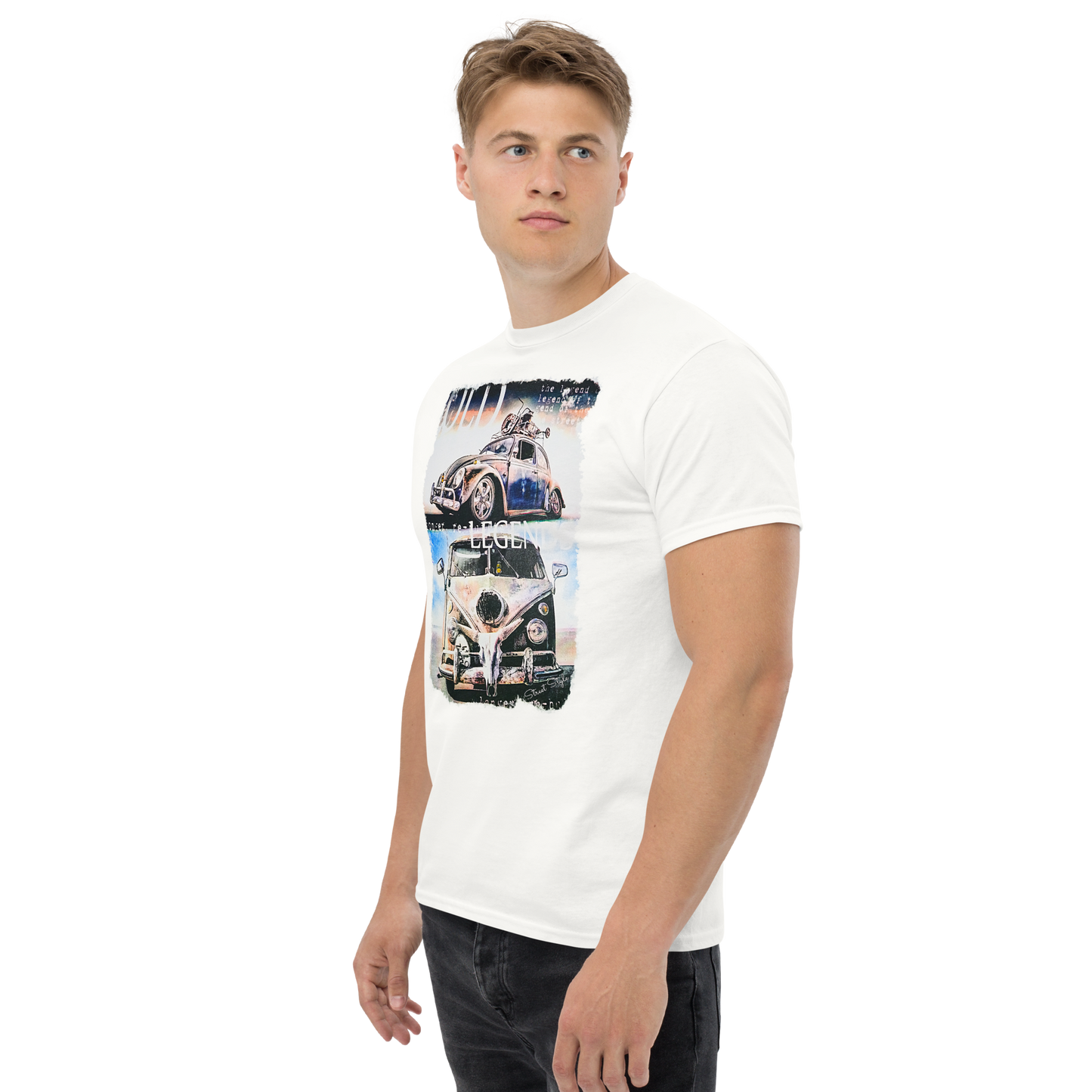 T-shirt Uomo 'Wild Legend' con Stampa Auto d'Epoca VW 10124