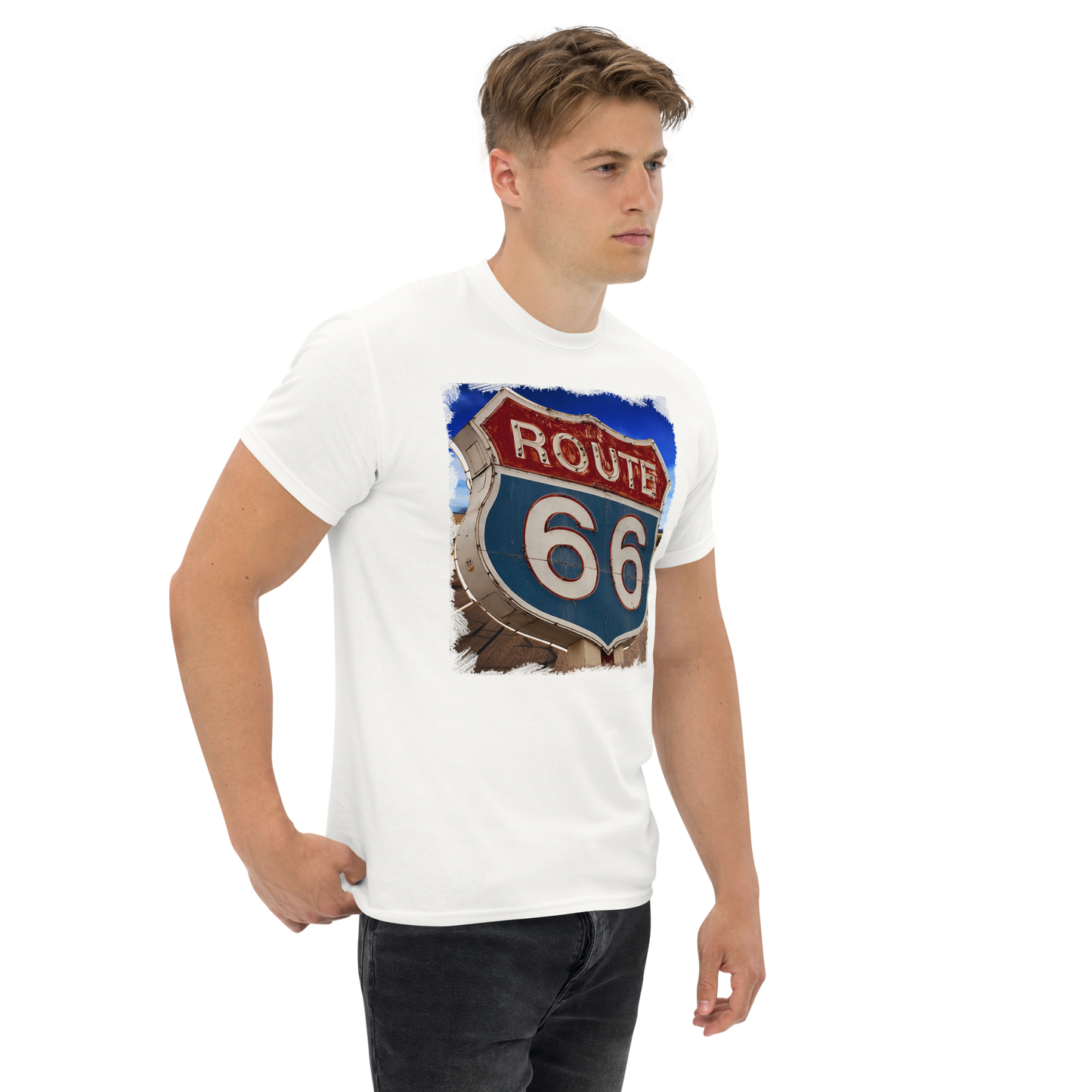 T-shirt Uomo Route 66 - Stampa Vintage Iconica Americana 12066-4
