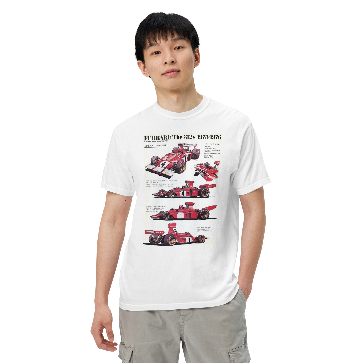 T-Shirt Vintage Ferrari 312s F1 | Stampa Tecnica 1973-1976