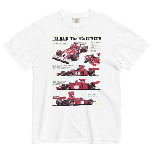 T-Shirt Vintage Ferrari 312s F1 | Stampa Tecnica 1973-1976