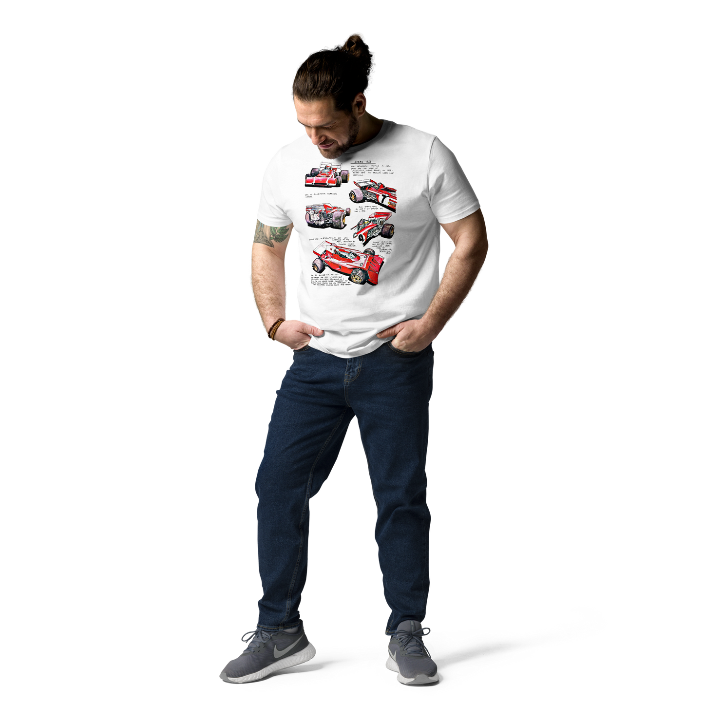 T-shirt F1 Vintage Ferrari 312B2 - Stampa Disegno Tecnico